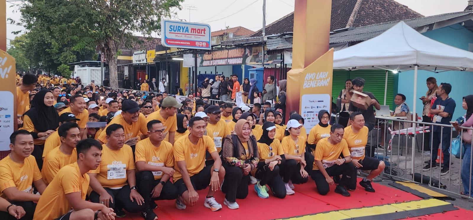 Sebanyak 1.500 pelari dari berbagai daerah ambil bagian dalam Ponorogo Bhayangkara Run 2026 yang digelar Polres Ponorogo
