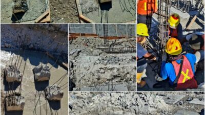 Foto: Pembangunan gedung dua lantai SDN Baru Tambak Wedi. Pekerjaan pondasi mini pile, jumlah dan kedalaman tiang pancang, dimensi struktur, serta mutu pembesian disorot, diduga belum sesuai bestek.
