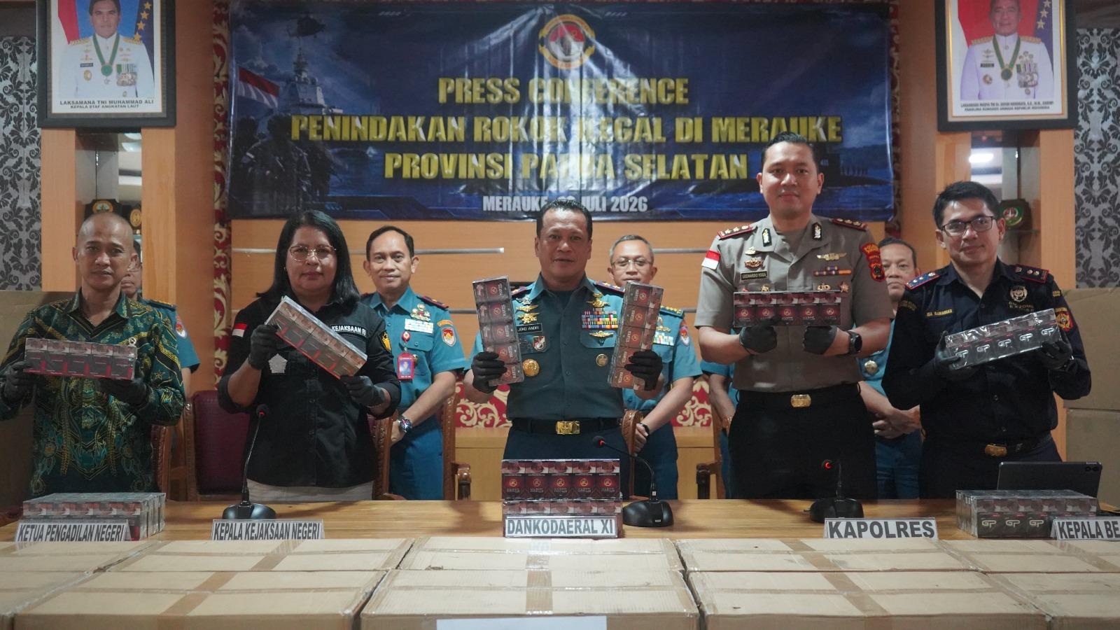 Kodaeral XI Gagalkan Peredaran Rokok Ilegal Senilai Lebih Dari Rp2,7M