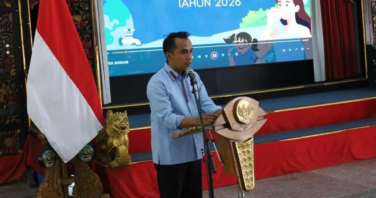 Bupati Bangkalan Lukman Hakim saat memberikan sambutan