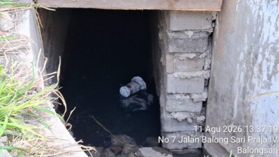 Pokmas Balongsari Kompak Proyek Saluran Air Jalan Balongsari Praja Ganti U-Ditch Jadi Paving Plesteran
