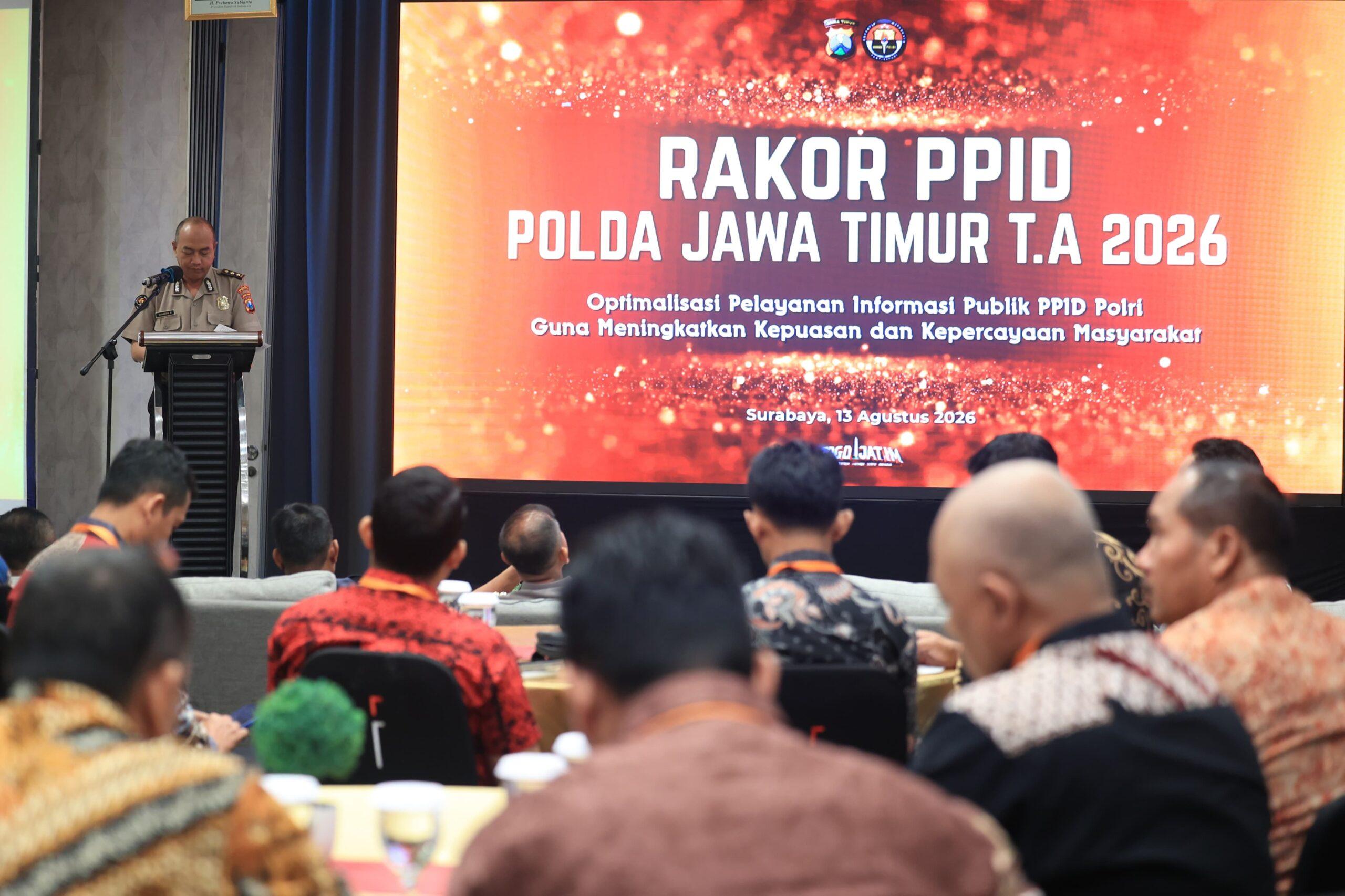 Bidhumas Polda Jawa Timur menggelar Rapat Koordinasi PPID Satker dan Satwil jajaran Polda Jatim TA 2026