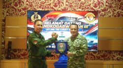 Komandan Kodaeral XI Laksda TNI Joko Andriyanto, S.T., M.Tr.Hanla., M.A.P., menerima kunjungan kerja Panglima Komando Gabungan Wilayah Pertahanan (Pangkogabwilhan) III Letjen TNI Lucky Avianto, S.I.P., M.Si.,