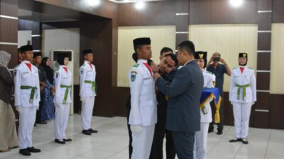 Pemko Langsa mengukuhkan 22 anggota Paskibraka Kota Langsa Tahun 2026.
