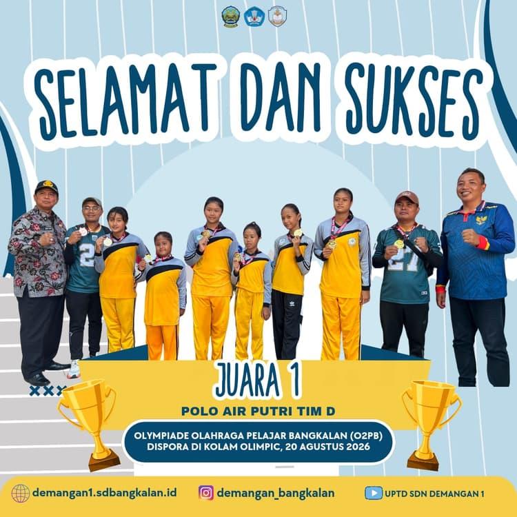 SDN Demangan I Putri Raih Emas O2PB, Zainal Alim: Jadi Pelecut Semangat Pelajar Bangkalan, Jumat (21/8/2026).