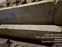 Proyek Drainase Alun-Alun Rangkah Diduga Asal-Asalan, Material U-Ditch Retak Tetap Dipasang: Lurah Bungkam!