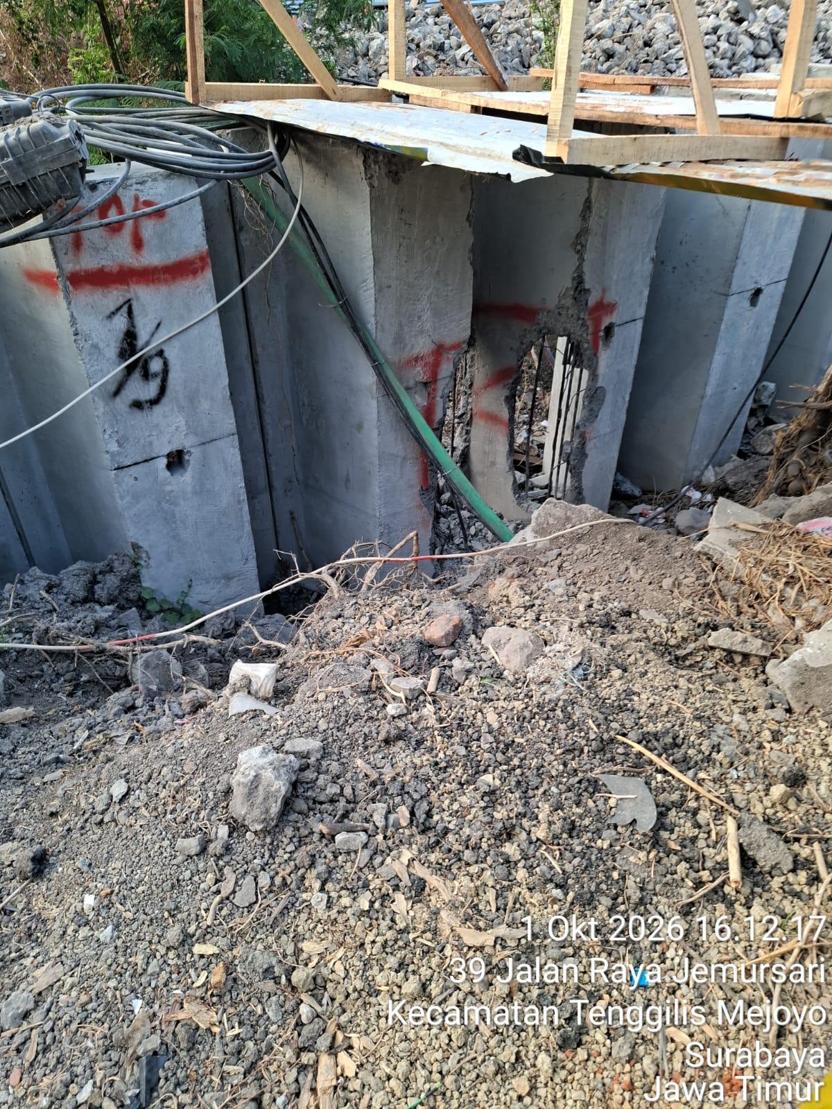 Proyek Saluran W-450 Jemursari Cacat Struktur Fatal