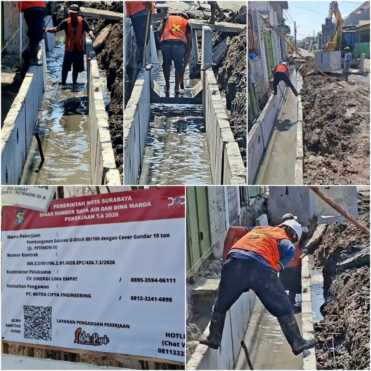 Proyek Box Culvert Petemon III Dipasang di Air Tanpa Dewatering
