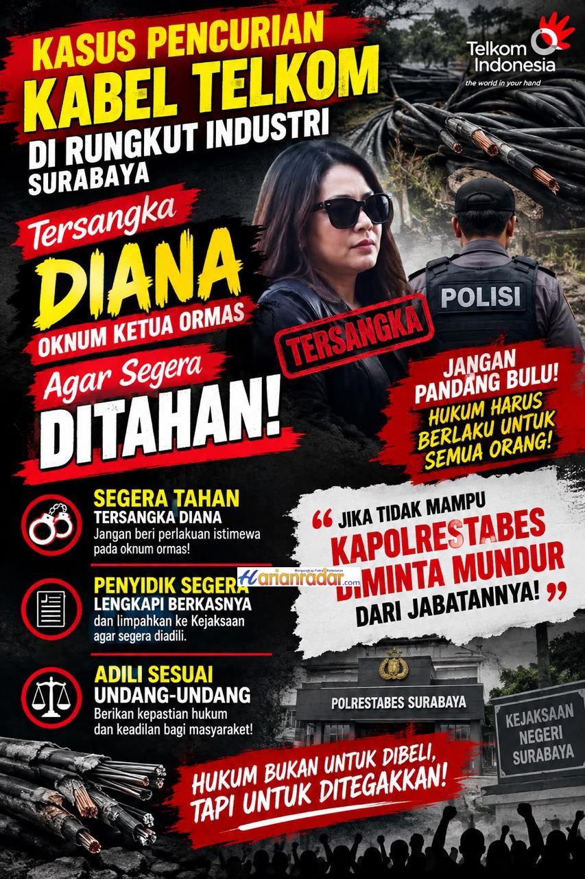 Aliansi GAPRAK Pertanyakan Mengapa Diana Tersangka Kabel Telkom' Belum Ditahan