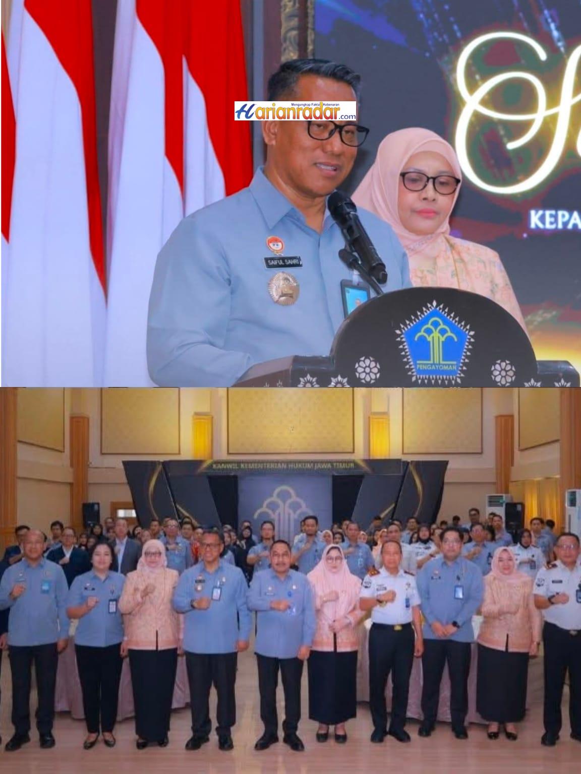 Karutan Surabaya Hadiri Pisah Sambut Pimpinan Kanwil Kemenkum Jawa Timur