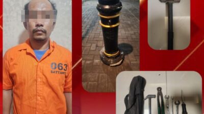 Polsek Pabean Cantikan Amankan DPO Pencuri 14 Bollard