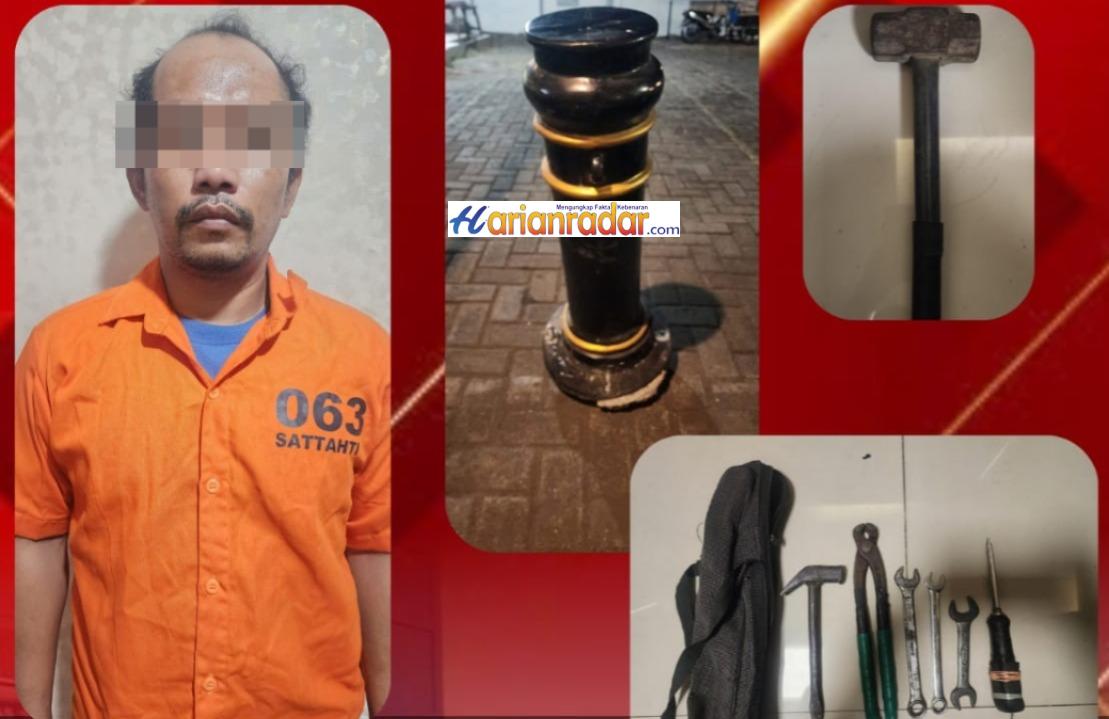 Polsek Pabean Cantikan Amankan DPO Pencuri 14 Bollard